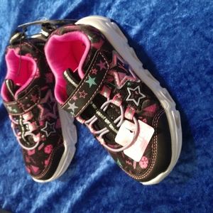 Athletic Works Sneakers Light-up Stars Glitter Non-Marking Rubber Soles Size 10